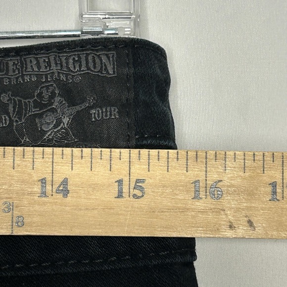 Y2K True Religion Jean 31 Distressed Becky Bootcut Flare Rhinestone Back Pockets - Picture 11 of 16